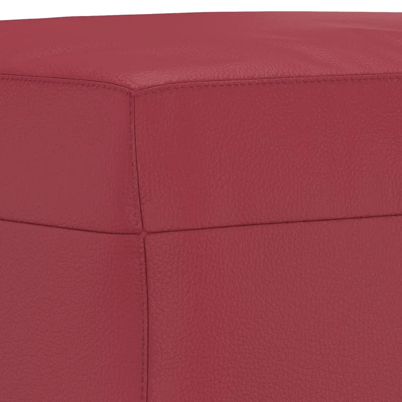 Repose-pieds tabouret bout de lit 60 x 50 x 41 cm PVC rouge DEC030578