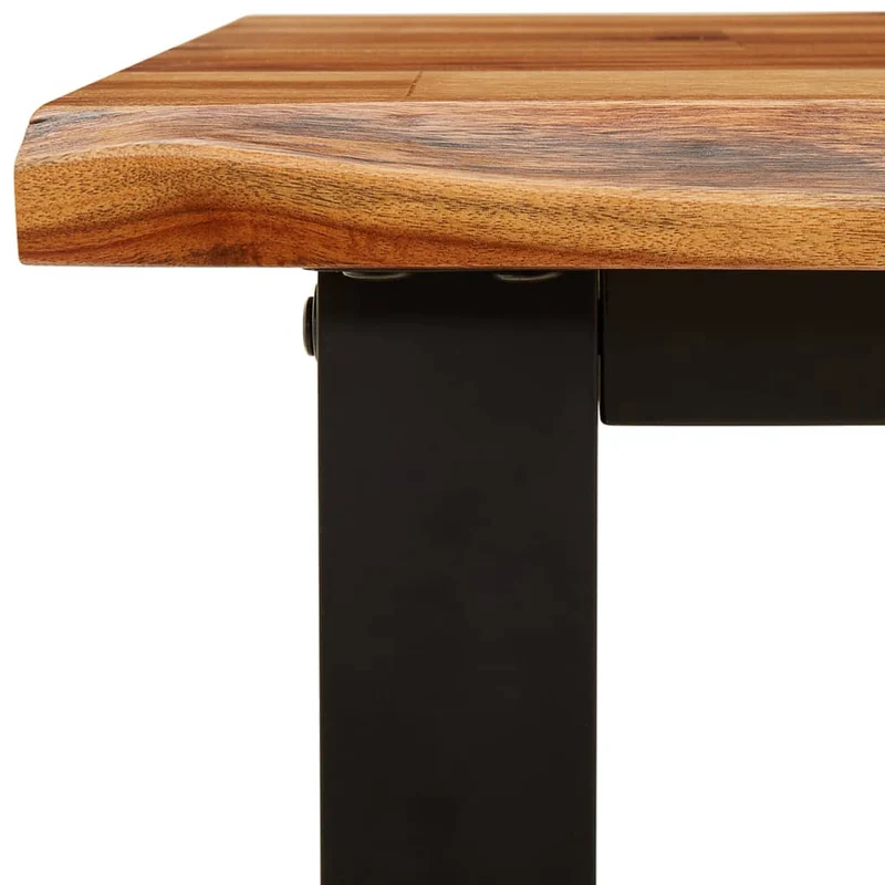 Banc design rustique 160 cm en bois d'acacia massif brun pieds en forme de U en acier DEC024700