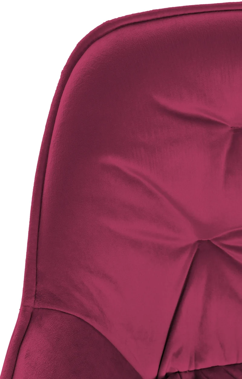 Tabouret de bar chaise haute x1 assise effet capitonnée en velours bordeaux et métal noir 10_0004887