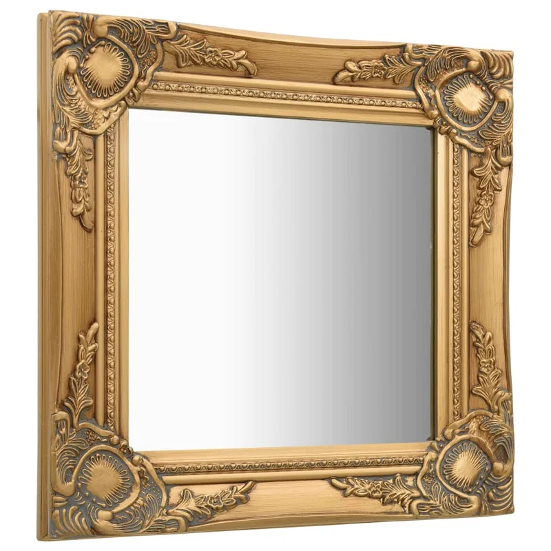 Miroir mural carré style baroque 40x40 cm Doré DEC022847