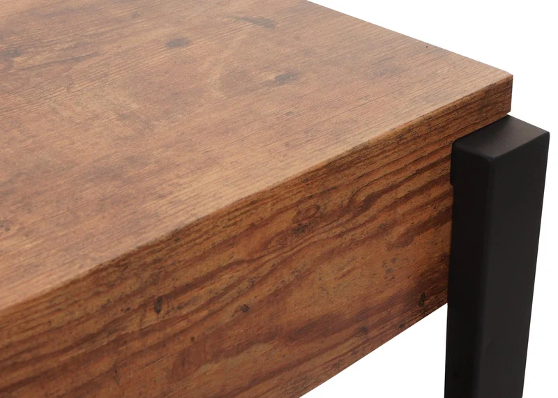 Table basse hwc-l53 table de salon table d'appoint table de canapé métal 43 x 110 x 64 cm chêne sauvage foncé 04_0008438