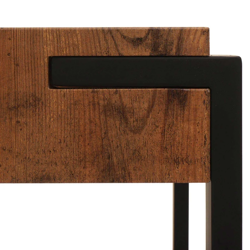 Table basse hwc-l53 table de salon table d'appoint table de canapé métal 43 x 110 x 64 cm chêne sauvage foncé 04_0008438
