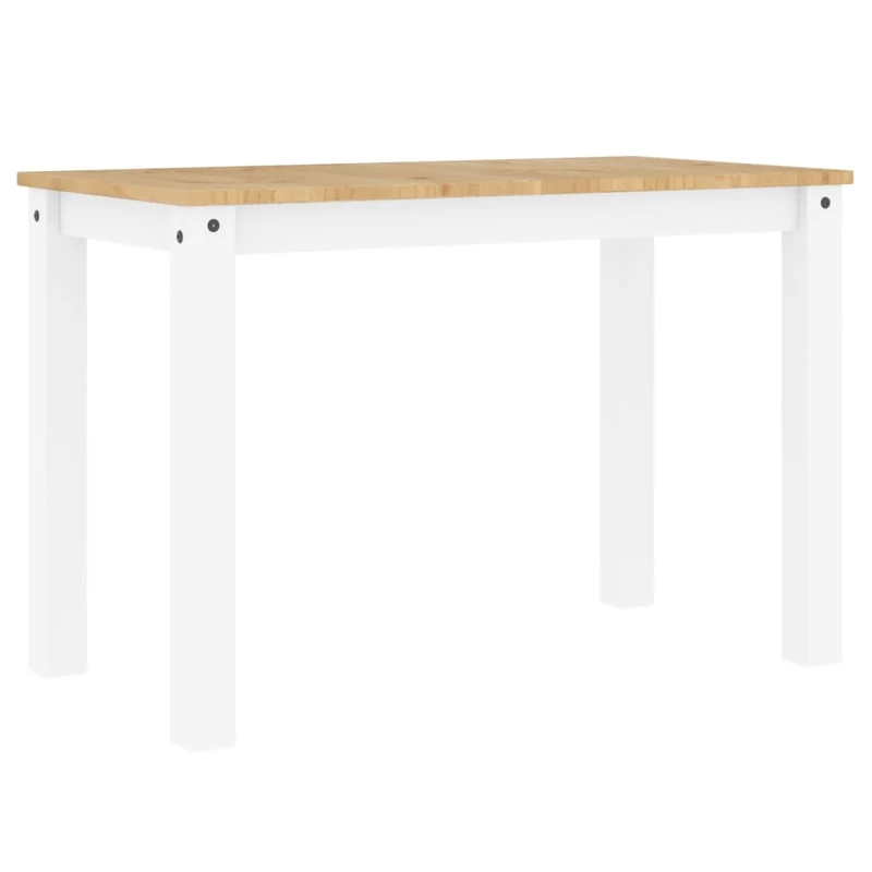 Table de salle à manger design moderne 117 x 60 x 75 cm bois massif de pin blanc et miel DEC036900