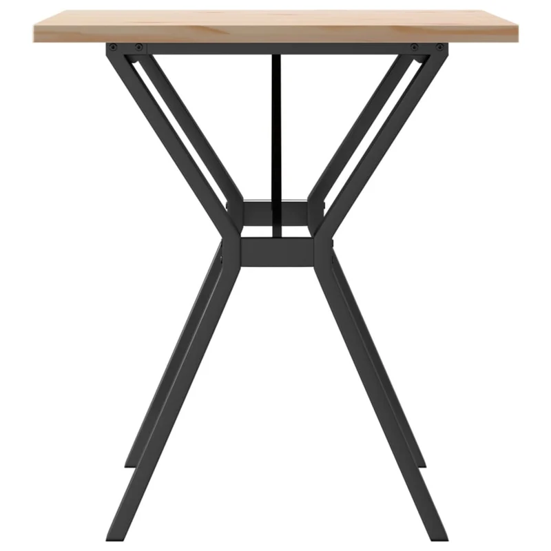 Table de salle à manger cuisine design industriel 70 x 70 x 75,5cm bois de pin massif et acier DEC036837