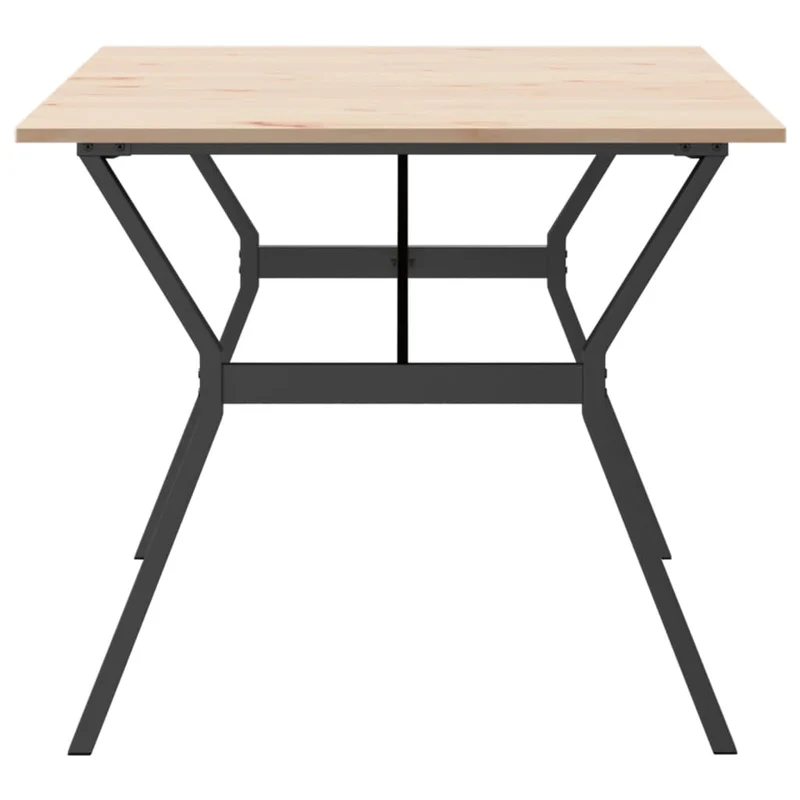Table de salle à manger design industriel 180 x 90 x 75 cm bois de pin massif et acier DEC036828