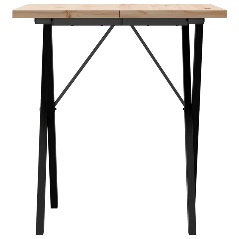 Table de salle à manger design industriel 70 x 70 x 75,5cm bois de pin massif et acier DEC036815