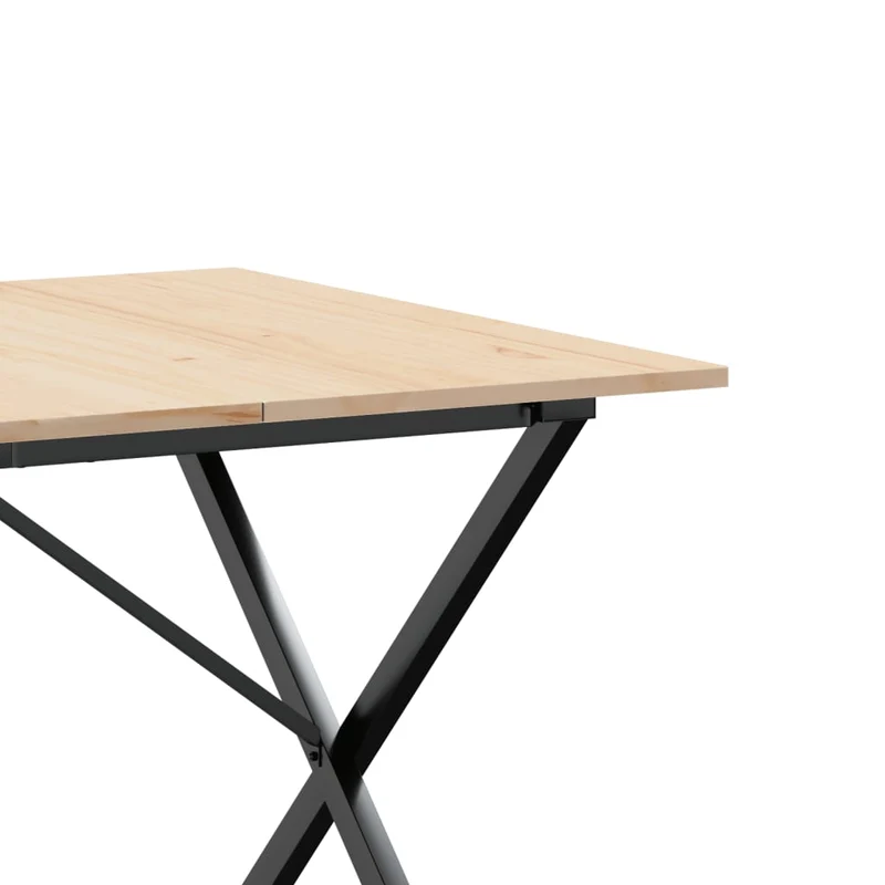Table de salle à manger design industriel 180 x 90 x 75 cm bois de pin massif et acier DEC036806