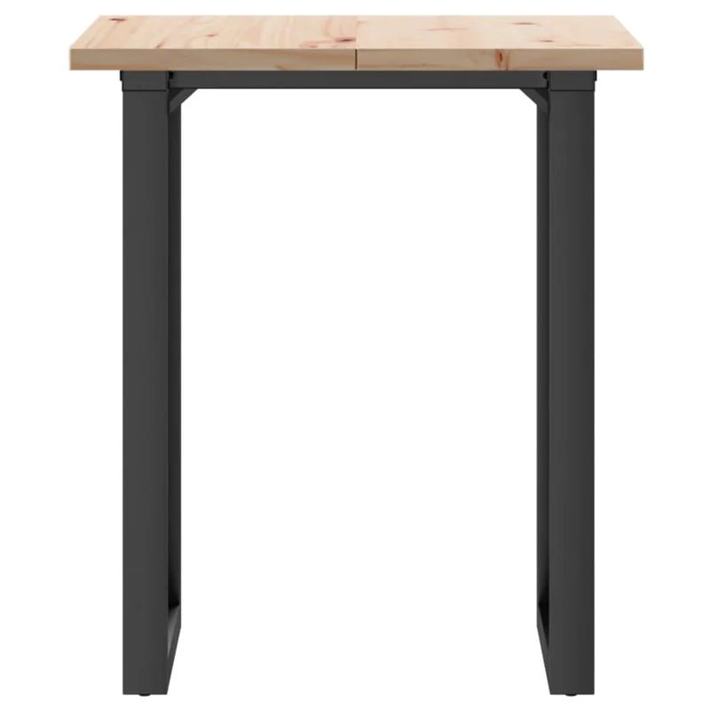 Table de salle à manger design industriel 70 x 70 x 75,5cm bois de pin massif et acier DEC036793
