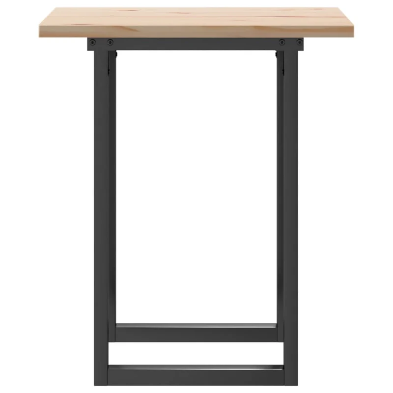 Table de salle à manger design industriel 70 x 70 x 75,5cm bois de pin massif et acier DEC036793