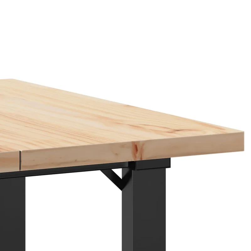 Table de salle à manger design industriel 70 x 70 x 75,5cm bois de pin massif et acier DEC036793