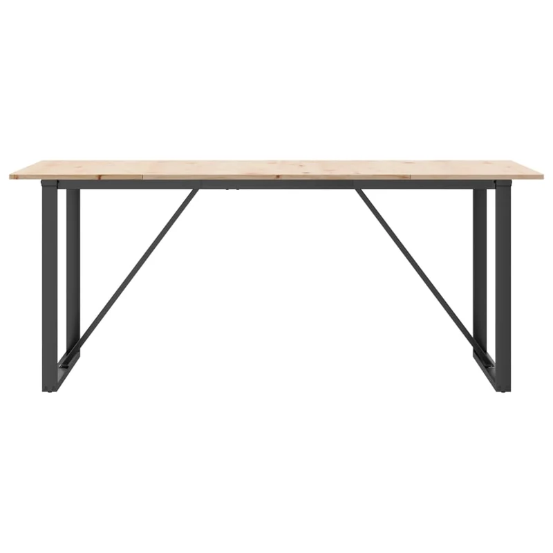 Table de salle à manger design industriel 180 x 90 x 75 cm bois de pin massif et acier DEC036786