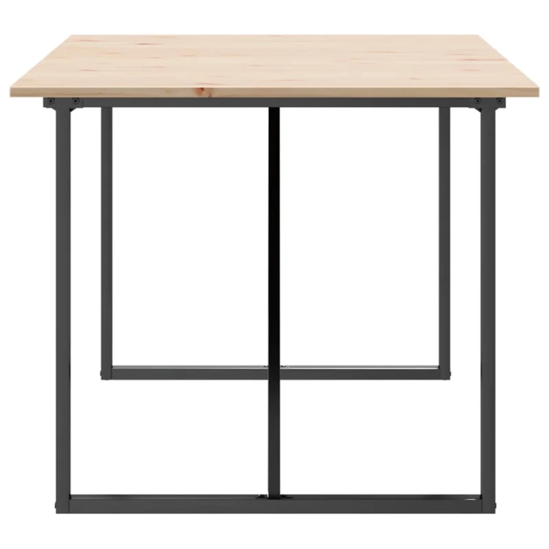 Table de salle à manger design industriel 180 x 90 x 75 cm bois de pin massif et acier DEC036786