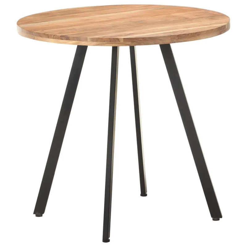 Table de salle à manger cuisine table d'appoint 80 cm bois d'acacia et fer DEC036632