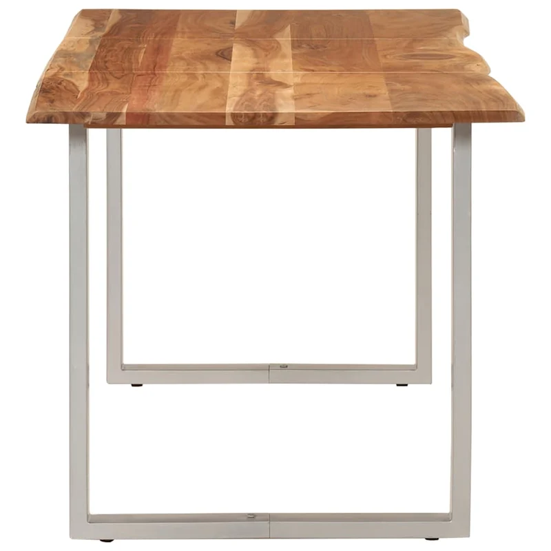 Table de salle à manger design industriel moderne 154 x 80 x 76 cm bois d'acacia et acier DEC036610
