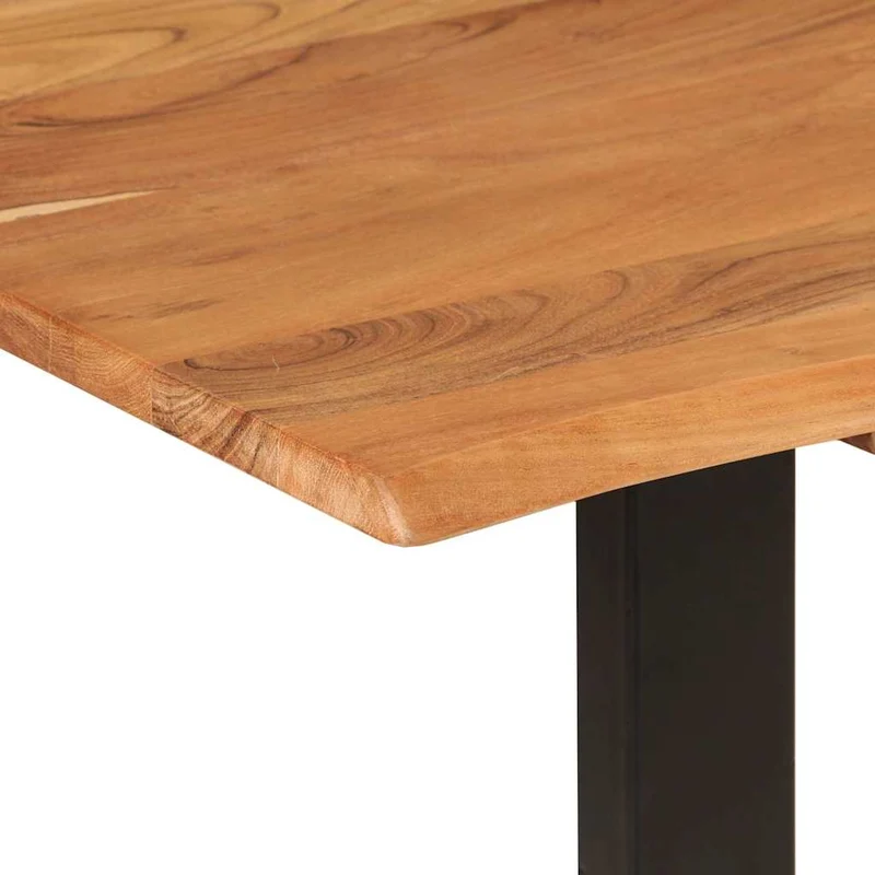Table de salle à manger design industriel 154 x 80 x 76 cm bois d'acacia et acier DEC036609