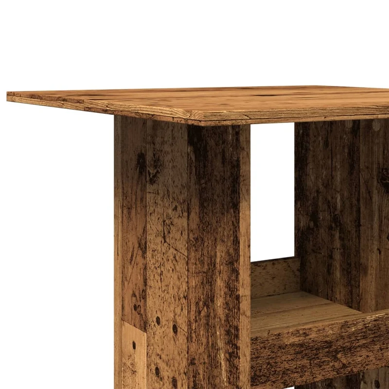 Table d’appoint multifonction avec étagères de rangement en bois d’ingénierie marron DEC036340
