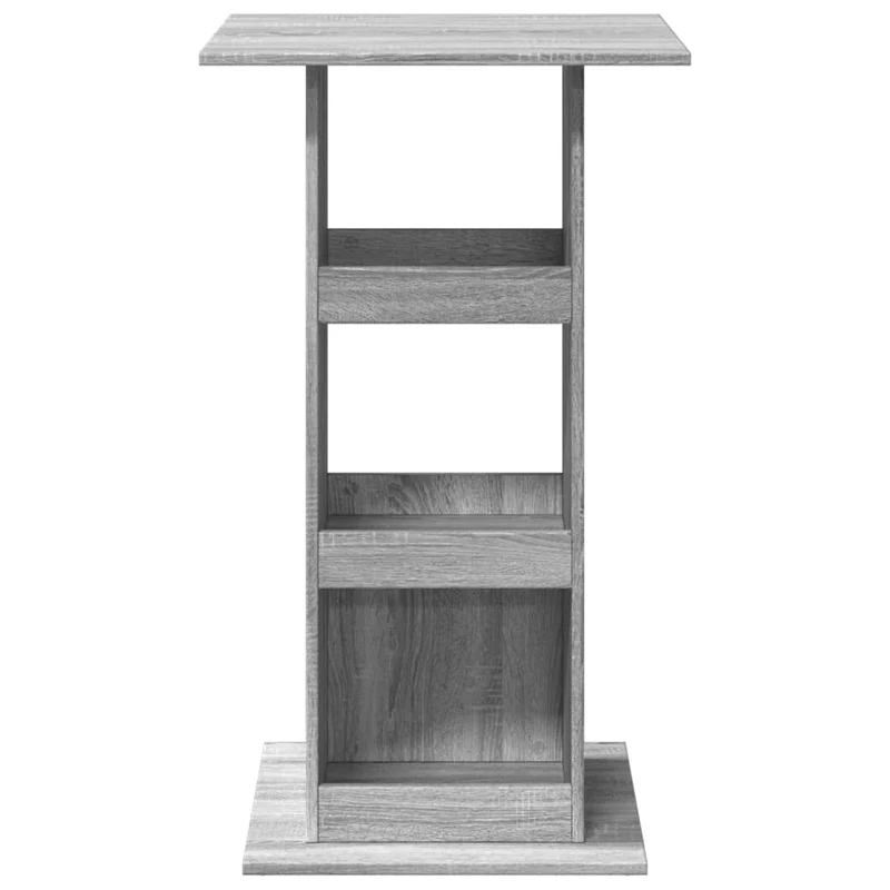 Table d’appoint multifonction 60 x 60 x 102 cm avec rangement en bois d'ingénierie gris DEC036338