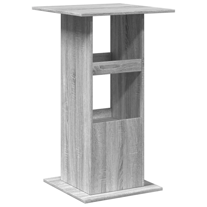 Table d’appoint multifonction 60 x 60 x 102 cm avec rangement en bois d'ingénierie gris DEC036338