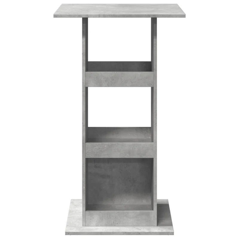 Table d’appoint multifonction 60 x 60 x 102 cm avec rangement en bois d'ingénierie gris DEC036333