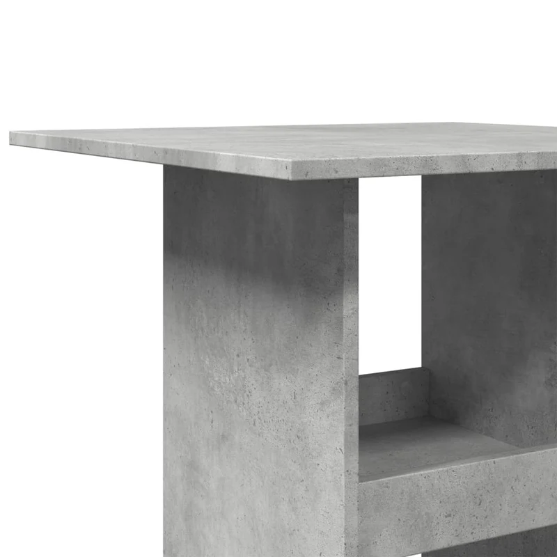 Table d’appoint multifonction 60 x 60 x 102 cm avec rangement en bois d'ingénierie gris DEC036333