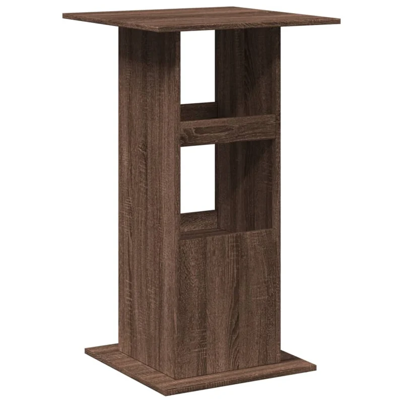 Table d’appoint multifonction avec étagère de rangement en bois d’ingénierie marron DEC036328