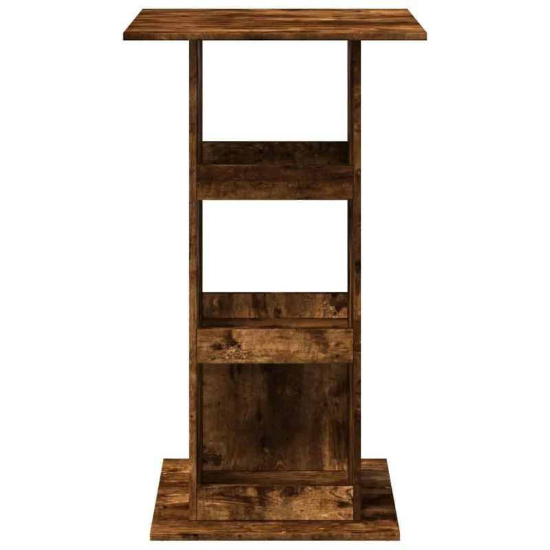 Table d’appoint multifonction avec étagères de rangement en bois d’ingénierie marron DEC036327