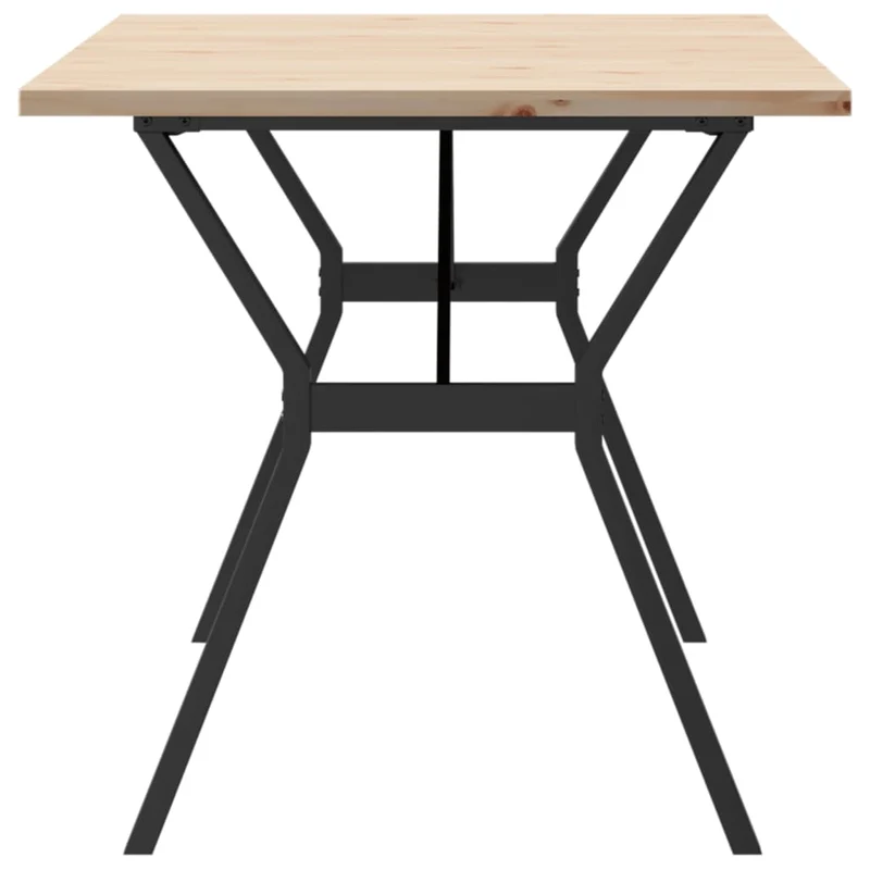 Table de salle à manger design industriel 160 x 80 x 75,5 cm bois pin massif et acier DEC036827