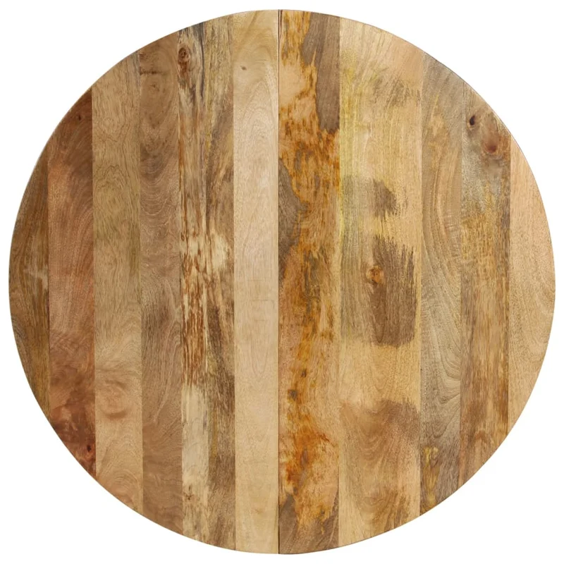 Table de salle à manger design industriel moderne 110 x 75 cm bois de manguier massif et fer DEC036653