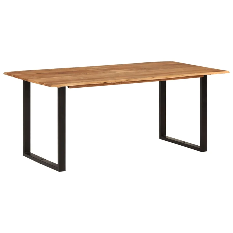 Table de salle à manger design industriel 180 x 90 x 76 cm bois d'acacia massif et acier DEC036621