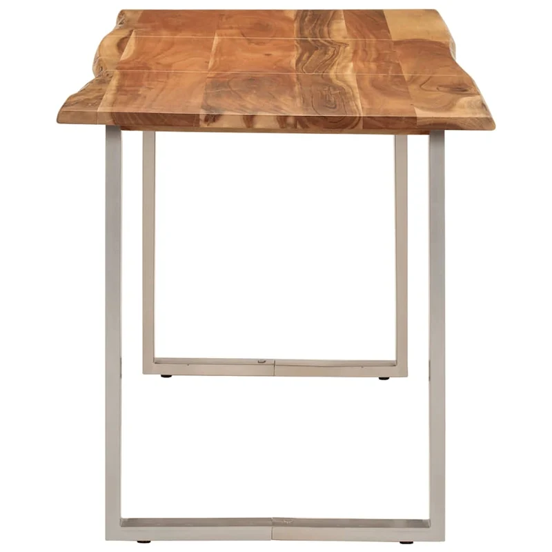 Table de salle à manger design industriel 140 x 70 x 76 cm bois d'acacia et acier DEC036602