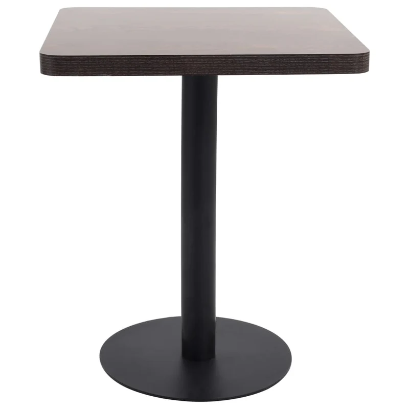 Table d'appoint auxiliaire table de bistro 60 x 60 cm MDF marron foncé et acier noir DEC036575