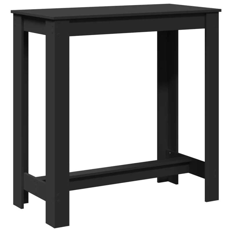 Table d’appoint multifonction table haute 102 x 50 x 103,5 cm bois d'ingénierie noir DEC036479