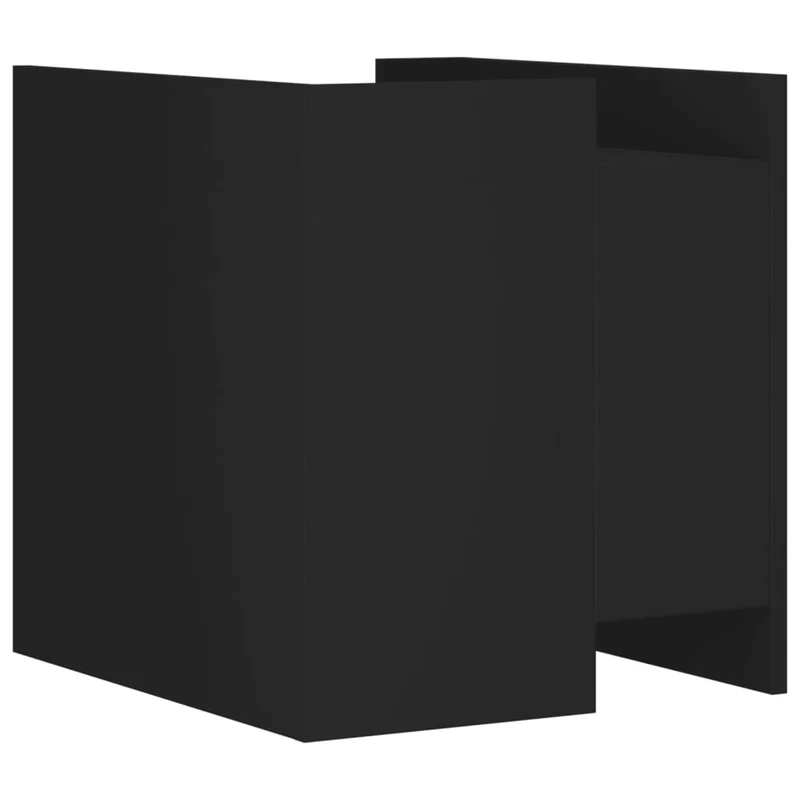 Table de chevet avec compartiment avec porte 45 x 50 x 50 cm bois d’ingénierie noir DEC034490