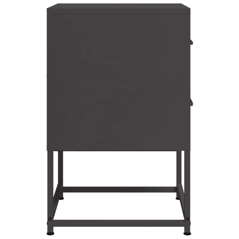 Table de chevet avec deux tiroirs 36 x 39 x 60,5 cm acier noir DEC034372