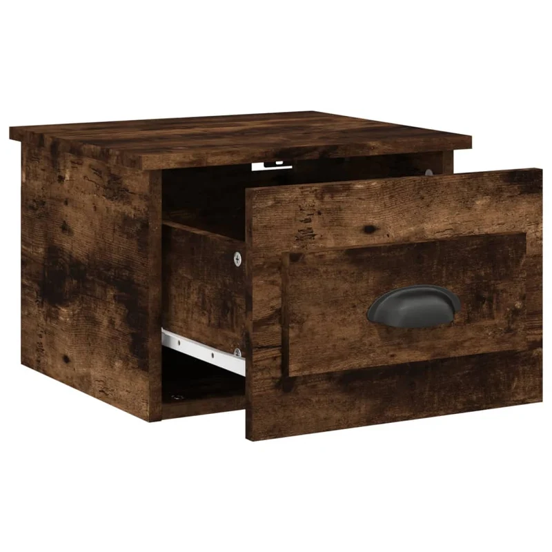 Table de chevet murale avec tiroir 41,5 x 36 x 28 cm bois d'ingénierie marron DEC034257