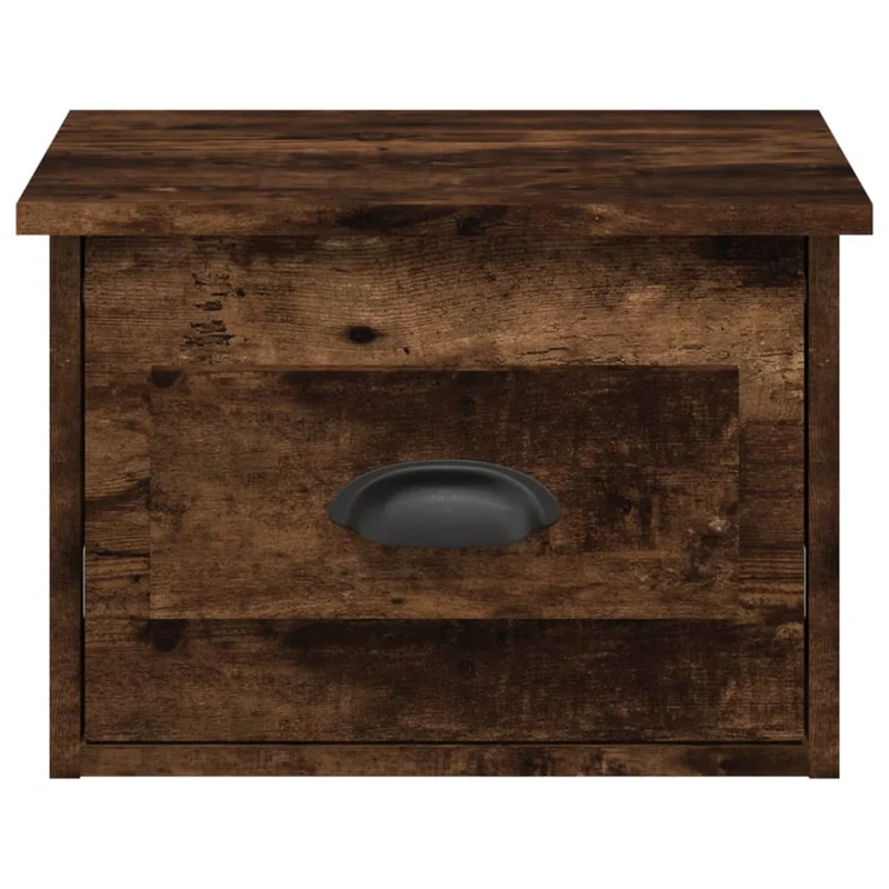 Table de chevet murale avec tiroir 41,5 x 36 x 28 cm bois d'ingénierie marron DEC034257