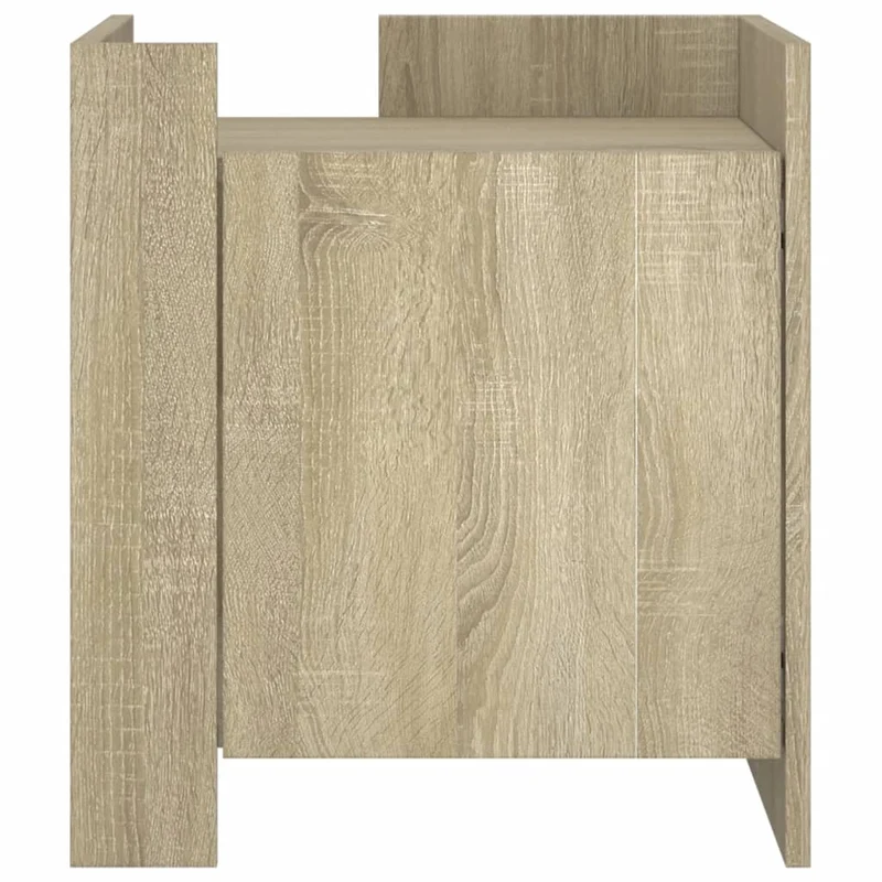 Table de chevet avec compartiment avec porte 45 x 50 x 50 cm bois d’ingénierie couleur chêne DEC033884