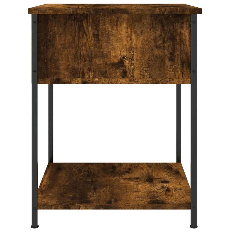 Table de chevet avec tiroir et étagère 44 x 45 x 58 cm bois d'ingénierie marron et fer DEC033650