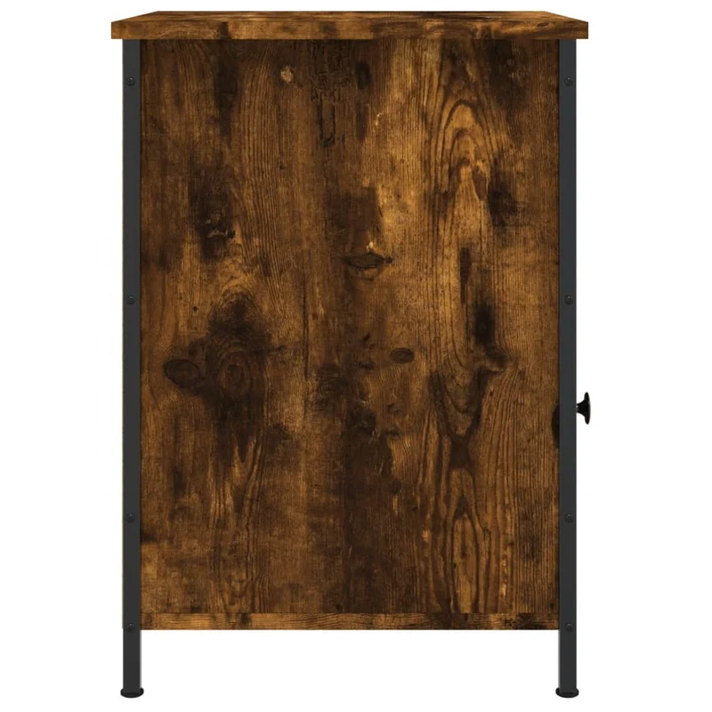 Table de chevet avec tiroir et compartiment 40 x 42 x 60 cm bois d'ingénierie marron et fer DEC033641
