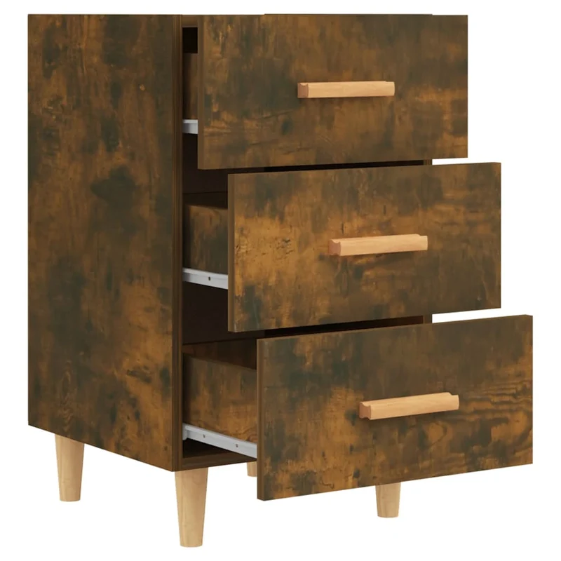 Table de chevet avec 3 tiroirs 40 x 40 x 66 cm bois d'ingénierie marron DEC033625