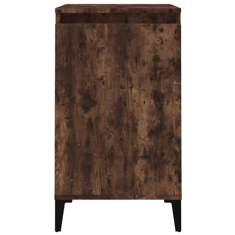 Table de chevet avec compartiments de rangement avec porte 40 x 35 x 70 cm bois d'ingénierie marron et métal DEC033602