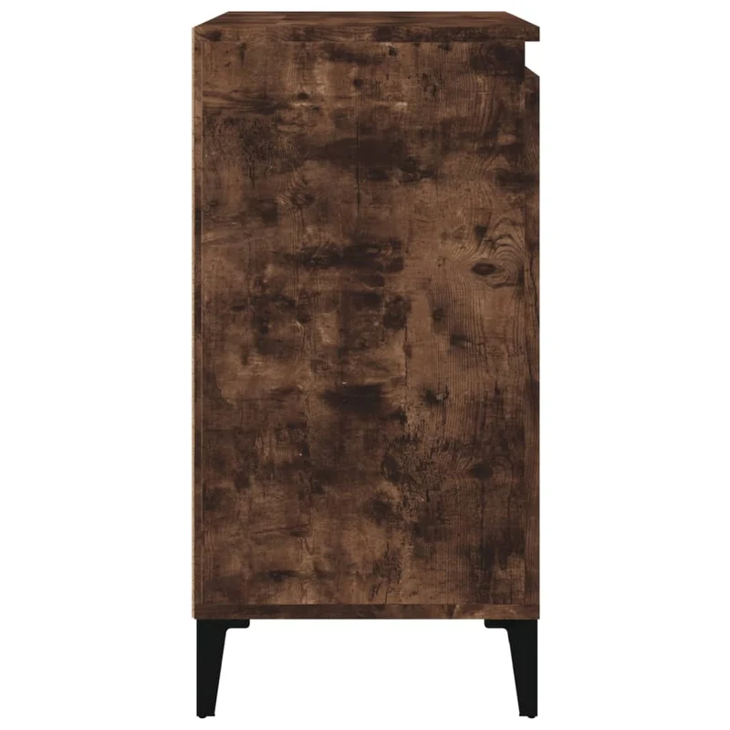 Table de chevet avec compartiments de rangement avec porte 40 x 35 x 70 cm bois d'ingénierie marron et métal DEC033602