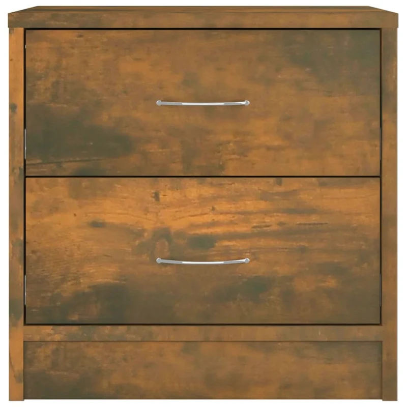 Table de chevet avec deux tiroirs 40 x 30 x 40 cm bois d'ingénierie marron DEC033557