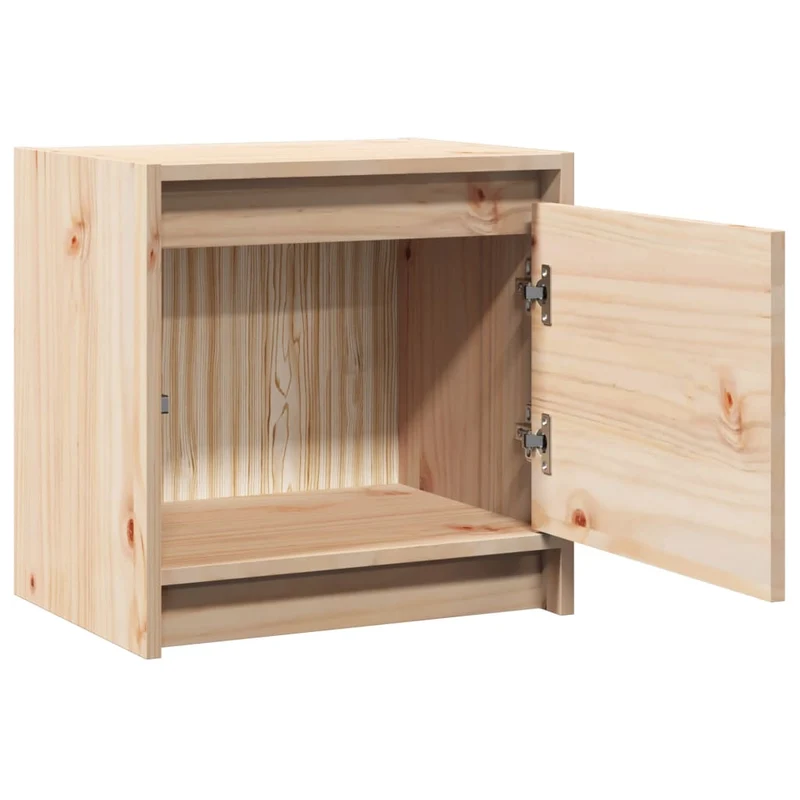 Table de chevet avec compartiment avec porte 40 x 30,5 x 40 cm bois de pin non traité DEC032917