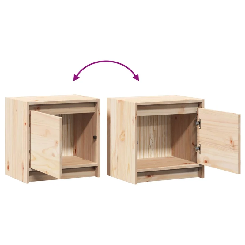 Table de chevet avec compartiment avec porte 40 x 30,5 x 40 cm bois de pin non traité DEC032917
