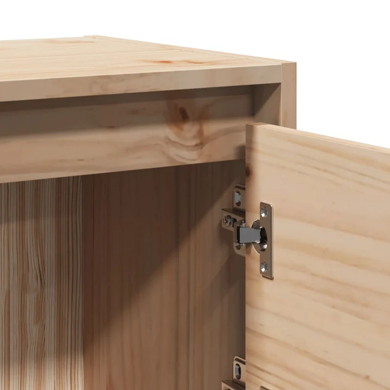 Table de chevet avec compartiment avec porte 40 x 30,5 x 40 cm bois de pin non traité DEC032917