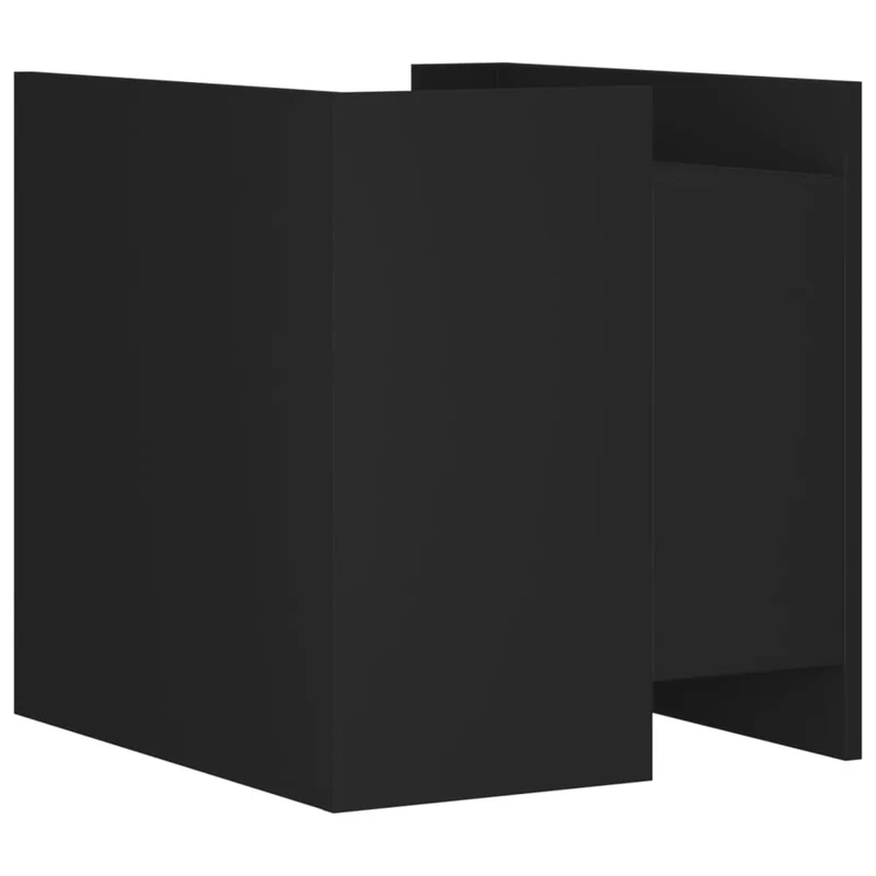 Table de chevet avec tiroir et étagère 45 x 50 x 50 cm bois d’ingénierie noir DEC034493