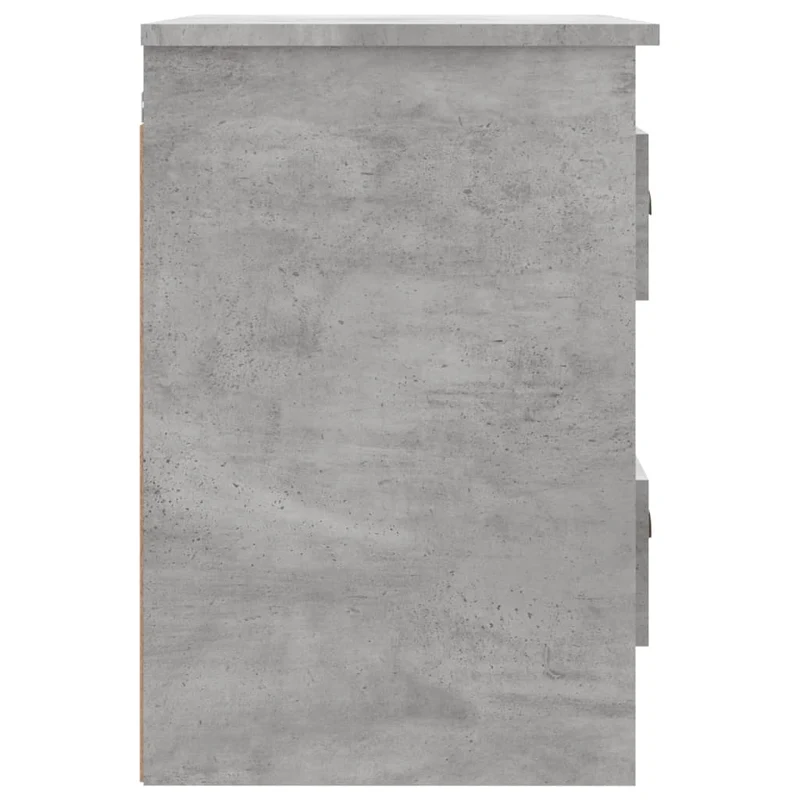 Table de chevet murale avec deux tiroirs 41,5 x 36 x 53 cm bois d'ingénierie gris DEC034298