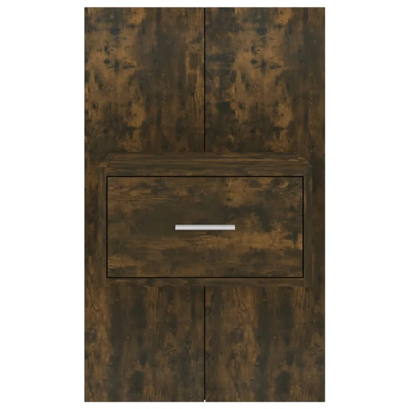 Table de chevet murale 48,5 x 32,5 x 80 cm en bois d'ingénierie marron DEC034249