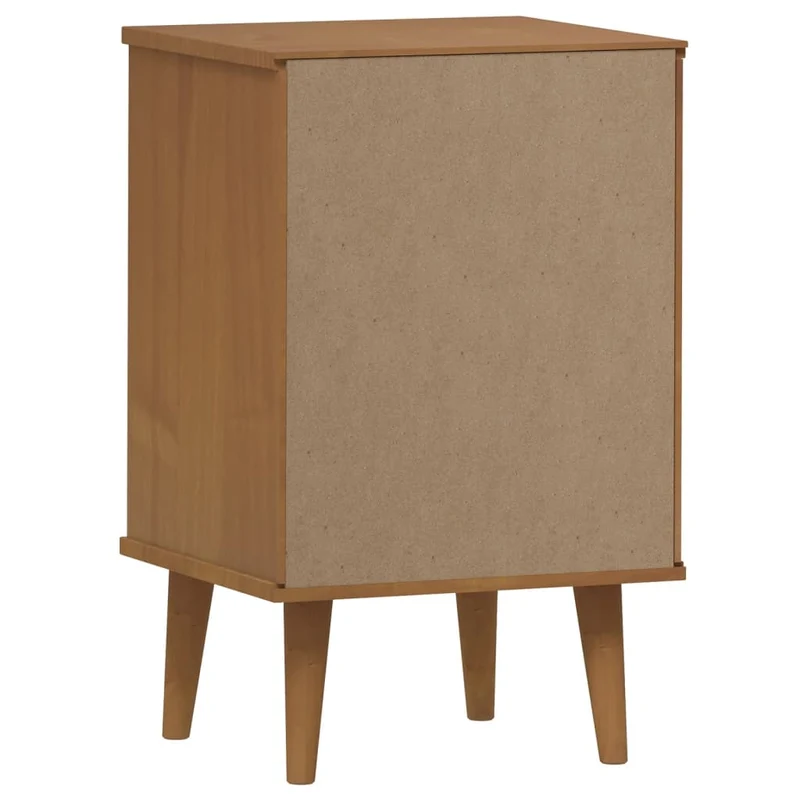 Table de chevet avec 3 tiroirs 40 x 35 x 65 cm bois de pin marron DEC034151